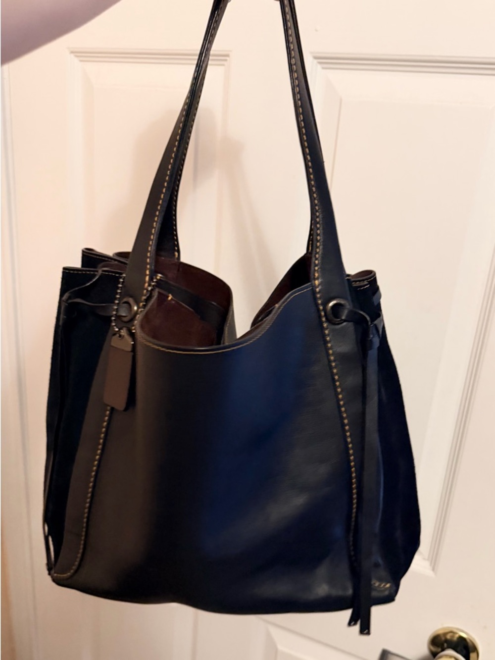 Coach Black Leather Hobo Shoulder Bag - Picture 3 of 6